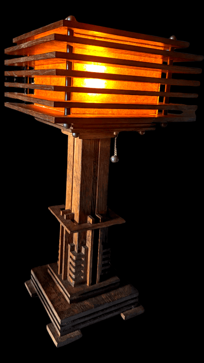 Frank Lloyd Wright Warm Oak Lamp