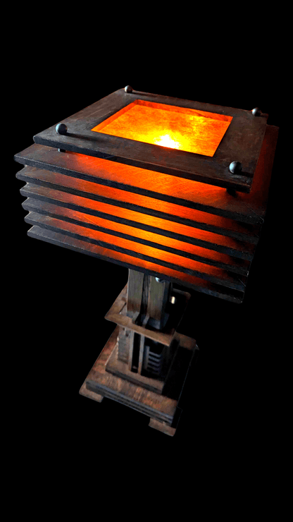 Frank Lloyd Wright Warm Oak Lamp